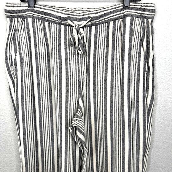 Old Navy Sz Large High-Waisted Striped Linen Blend Wide Leg Pants - Picture 3 of 13